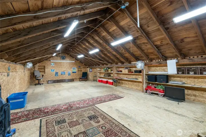 Loft area upstairs makes perfect game room and play area!  You decide!