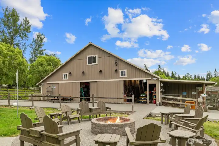 Firepit looking to Barn area!