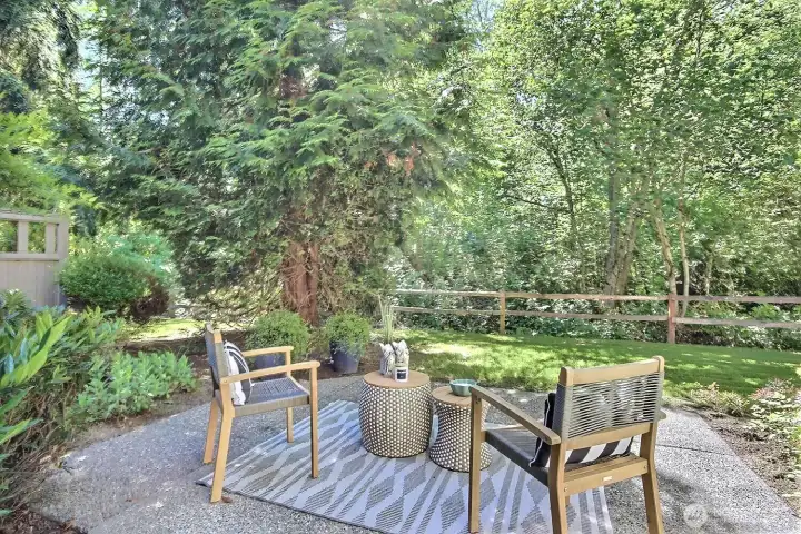 Enjoy morning coffee, summer BBQs, and serene greenbelt views from your private outdoor retreat. Enjoy morning coffee, summer BBQs, and serene greenbelt views from your private outdoor retreat.