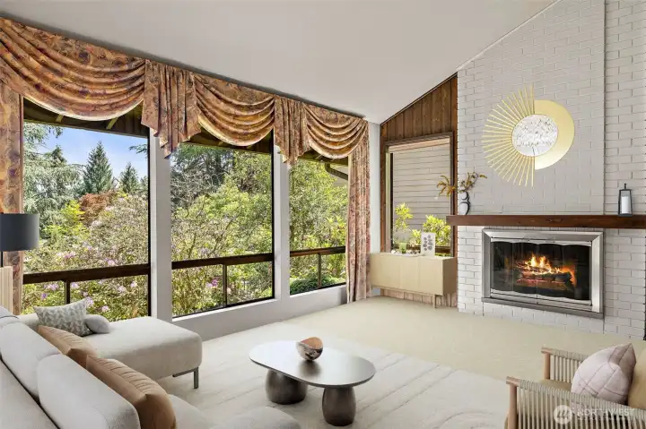 Living room - Digitally staged -- this space offers so much! Bring your visions!