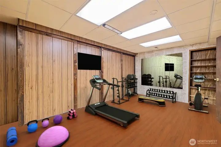 Digitally staged "Flex Room"