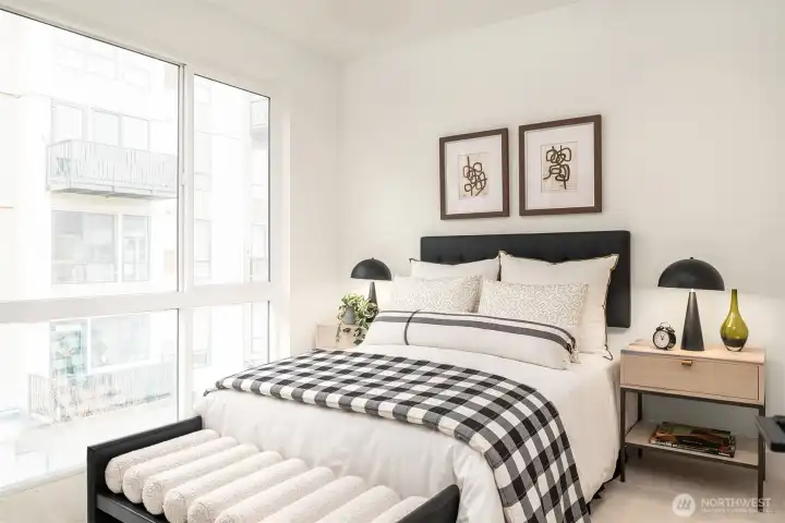 Guest room features floor to ceiling windows, ensuite bathroom & walk in closet Guest room features floor to ceiling windows, ensuite bathroom & walk in closet