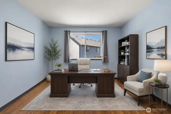 Staged Bedroom with Engineered Flooring Staged Bedroom with Engineered Flooring