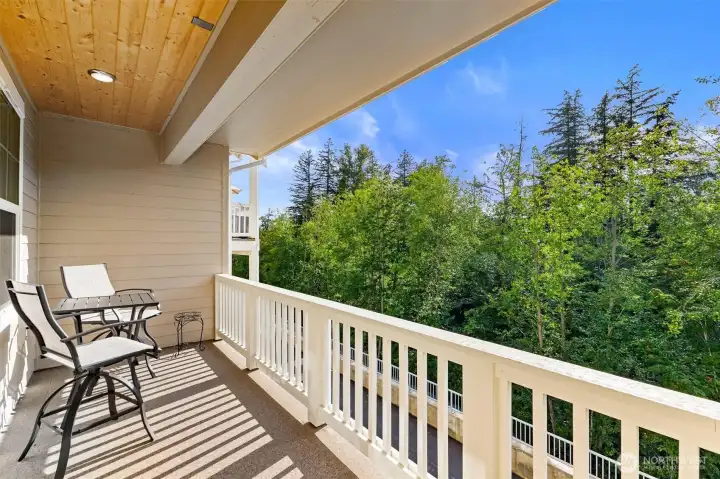 Peacefully look out into the multiple acre nature preserve and enjoy the privacy it offers.