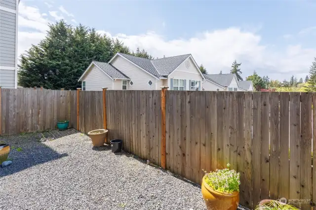 Fully-fenced private yard.