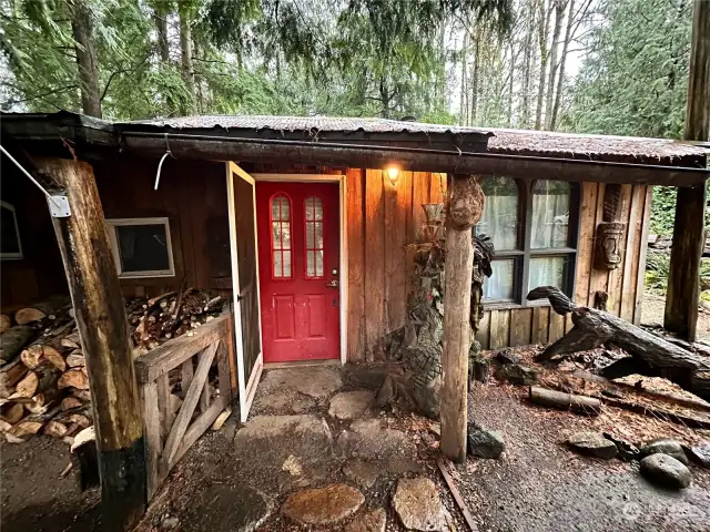 Front door to cabin.