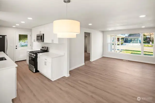 Living Room and Kitchen from Dining Area