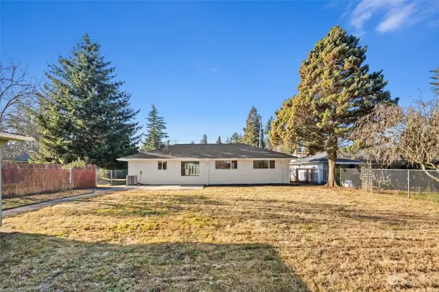 Rear side of house from East edge of lot