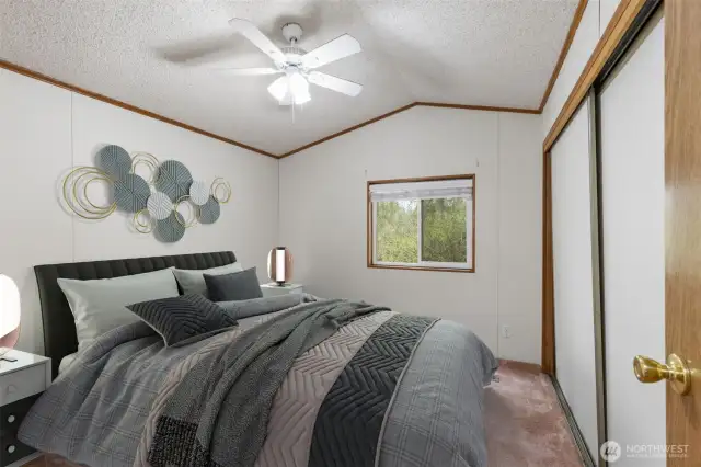 Large bedroom as "primary" - queen or king bed can fit!