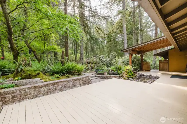 Another view of the elongated side patio, perfect for bbq's & hosting family and friends!