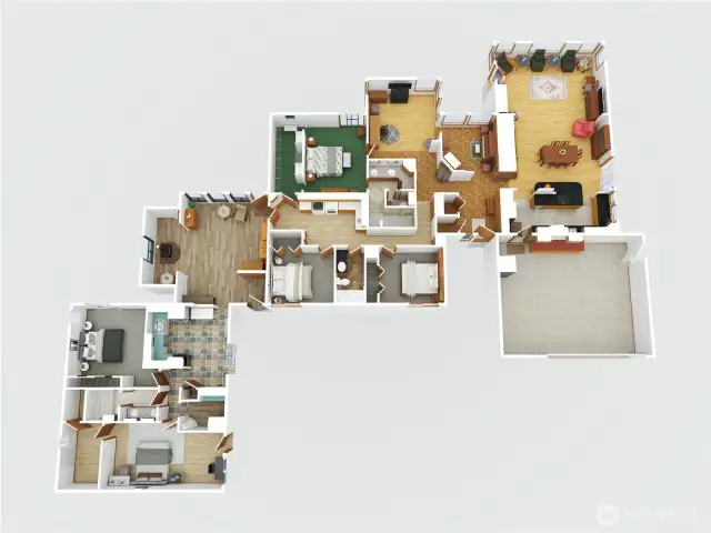 Explore the home's thoughtful layout with a detailed 3D floor plan, offering a clear view of the spacious design, from the open-concept living areas to the private bedrooms, ensuring you can envision every corner of your future home!