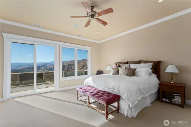 Large windows and slider to deck