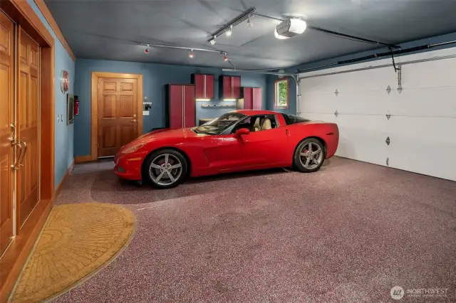 Garage with epoxy floor