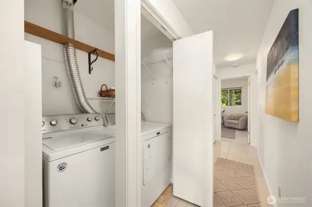 Main floor laundry with full size washer and dryer.