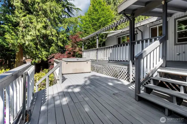 The second deck with hot tub