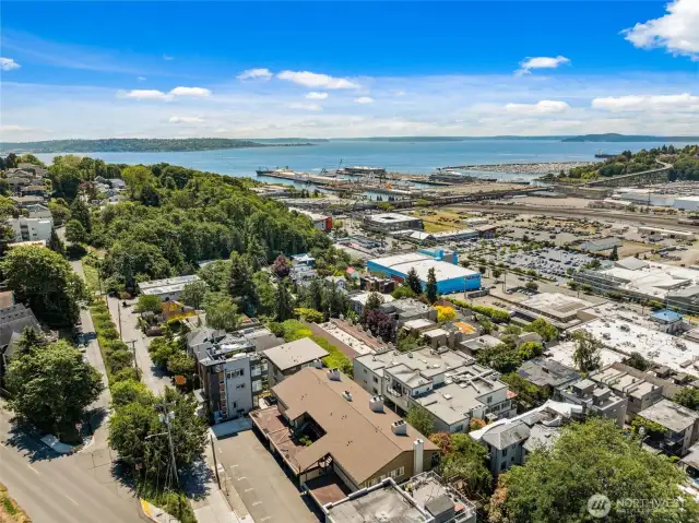 Aerial View Towards Water