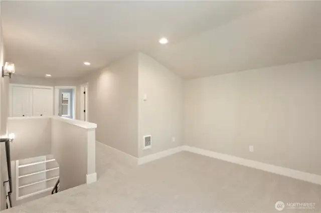 rec room at top of stairs