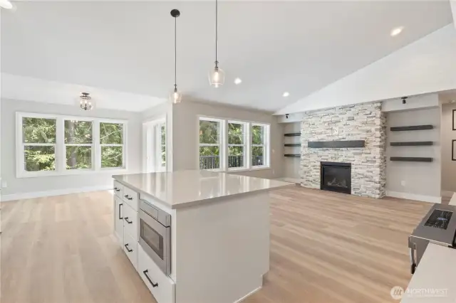 kitchen, dining, family