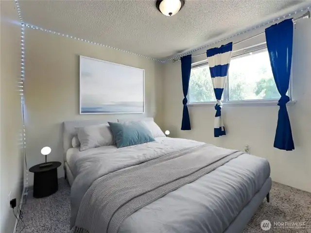 Virtually staged Bedroom