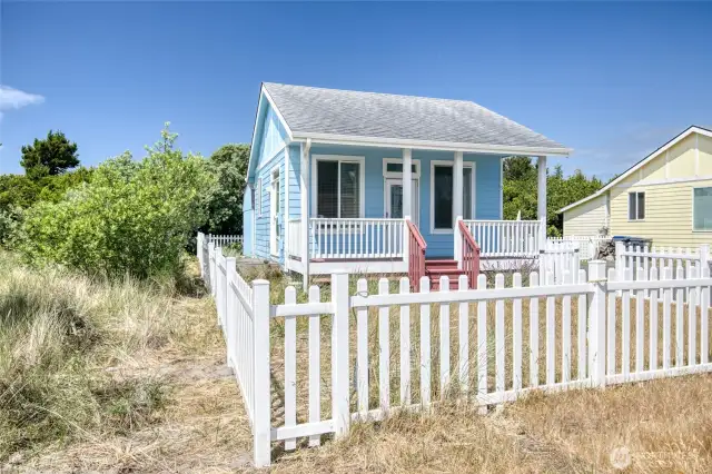 Backing to a greenbelt, this cottage has a private back yard.