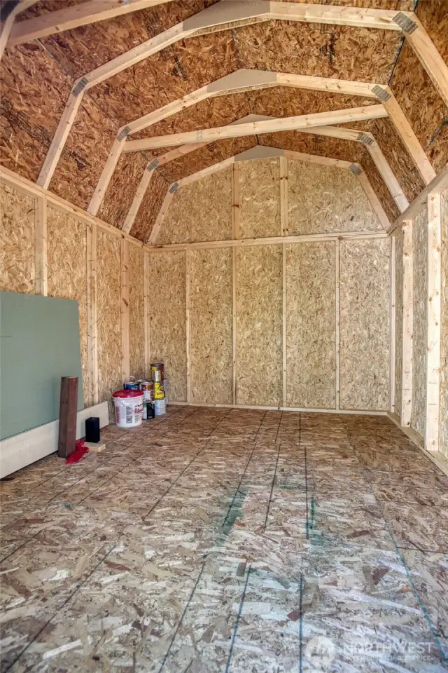 And a peek inside the huge storage shed!