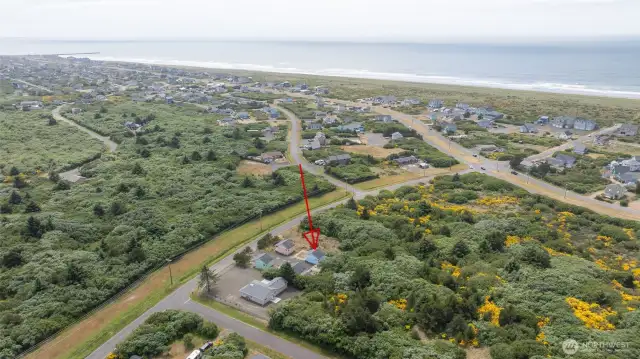 The Blue Turtle Cottage is located on one of the beach access roads.  Park at the end of the road and walk onto the beach!