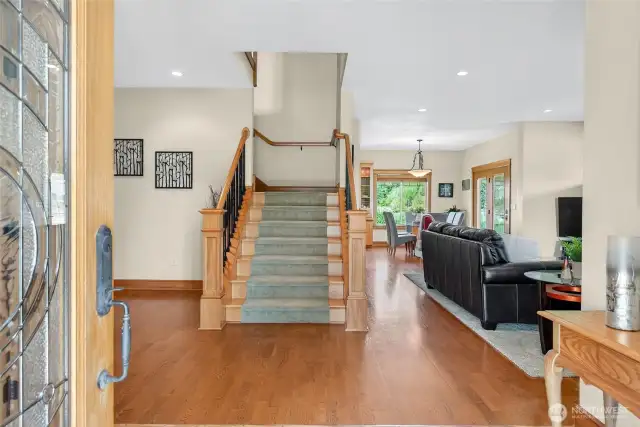 Grand entry with high ceilings