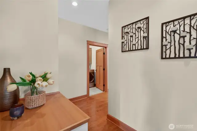 Main hall to the garage, laundry and storage