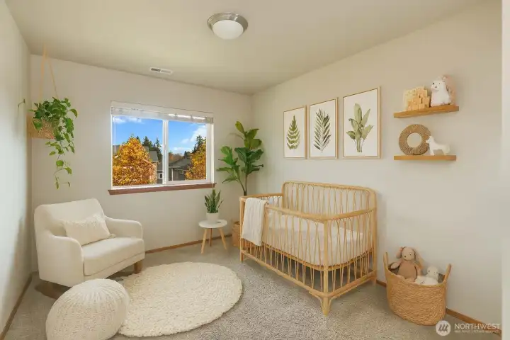 Bedroom 1. Photo has been virtually staged.