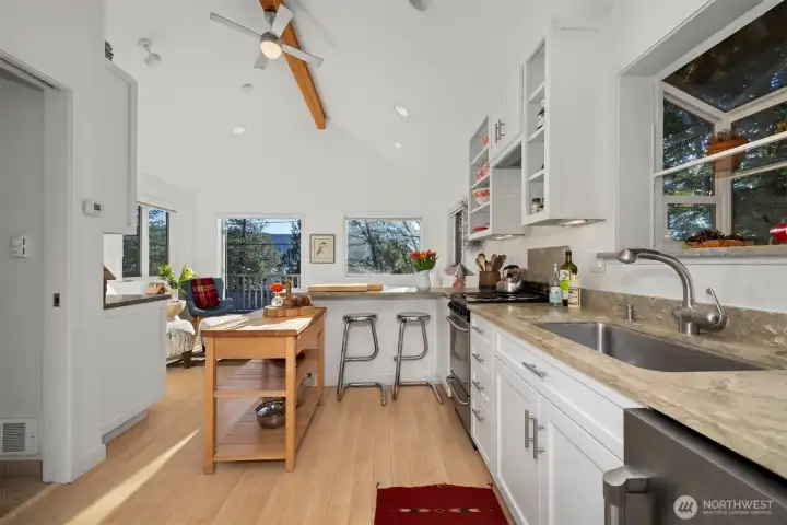 The interior is compact and open but there is no wasted space!