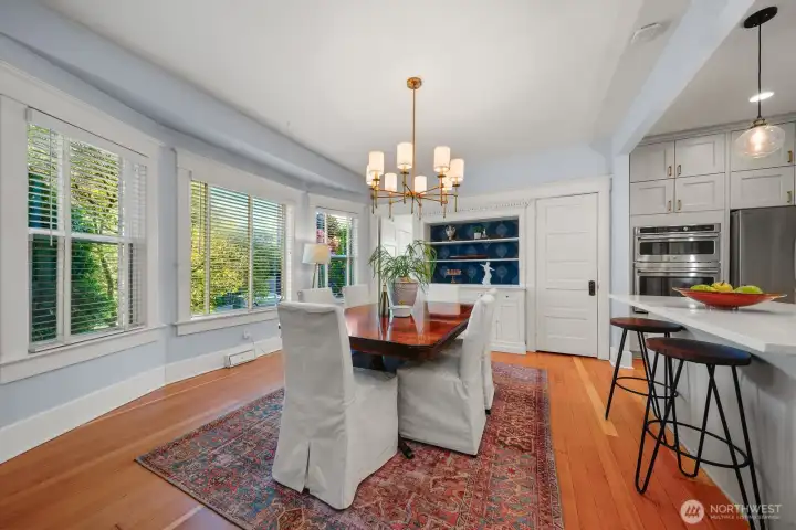 Dinning room with original built-ins.
