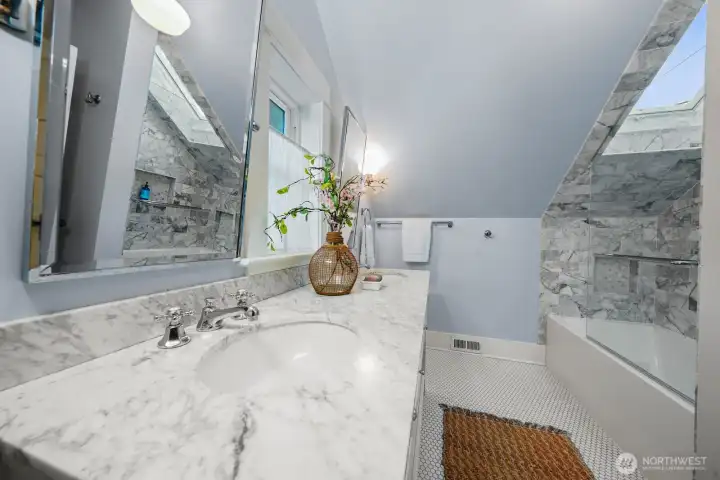 Renovated full bath on upper level