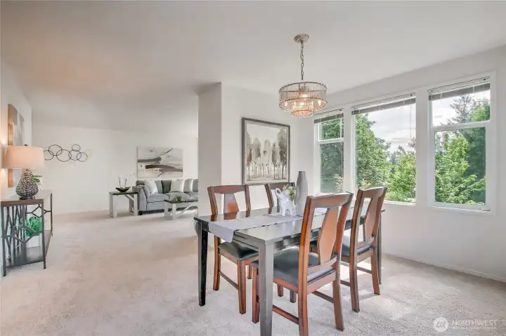 Exceptional views from Living and Dining Rooms.