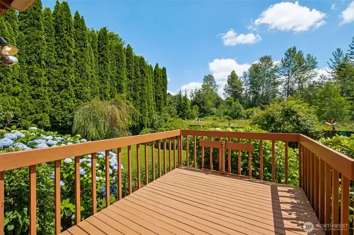 You will love the view from the deck, just off the kitchen!