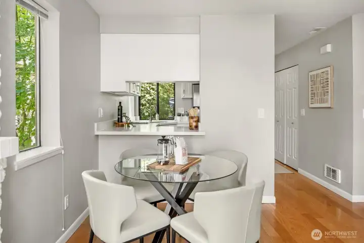 The hall closet near the entry offers ample storage.