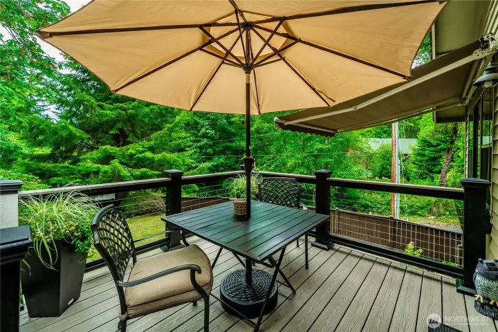 Outdoor dining on the new deck.