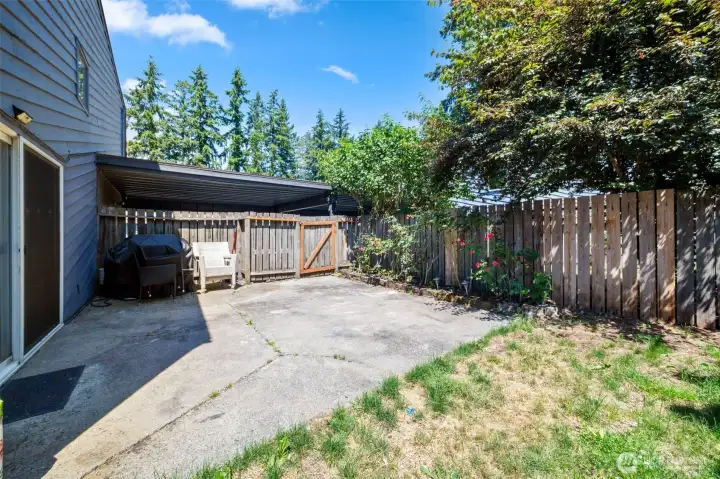 Check out the privacy in this huge fully fenced patio and yard!!