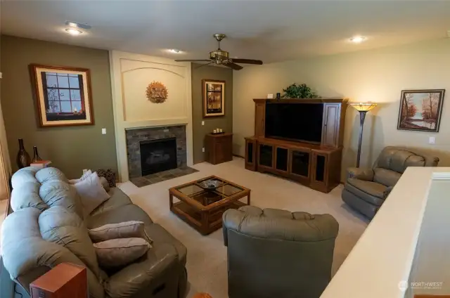 Living room with gas fireplace!