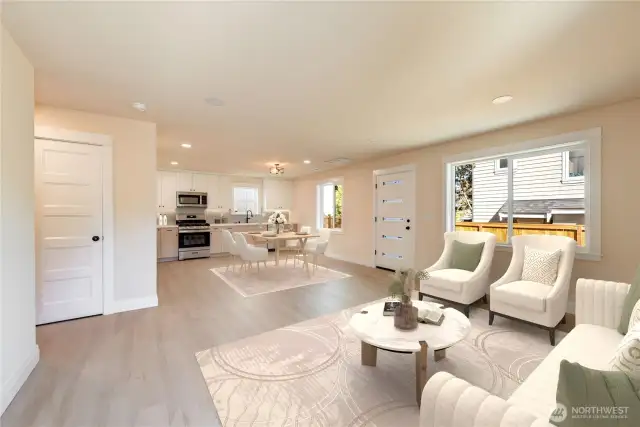 Spacious great room **virtually staged
