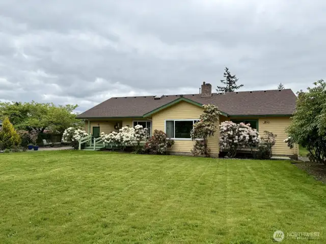 North view of home from golf course side