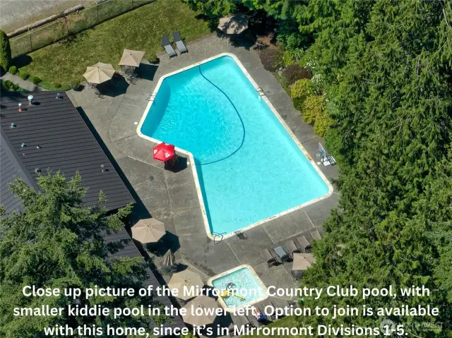 Pool membership is optional; join when you want! Separate fees for pool and tennis memberships.