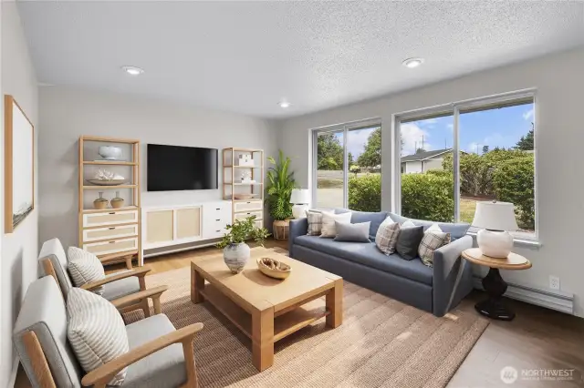 Generous living room, Virtually staged