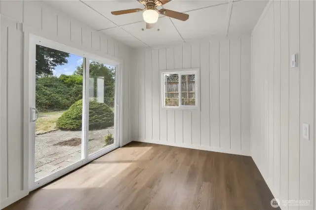 Private office, opens to wide backyard