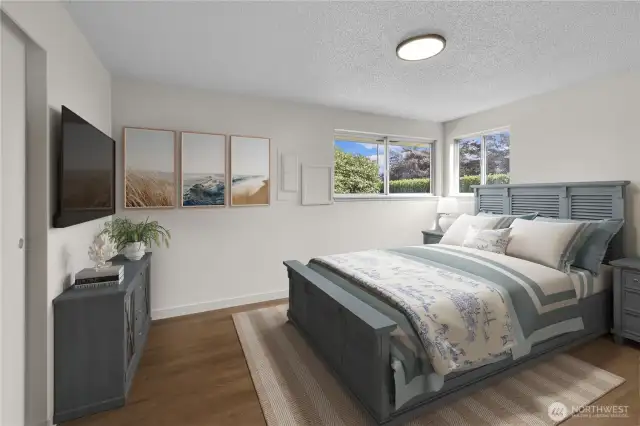 Virtually staged Primary (3rd bedroom)