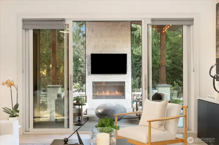 Open the sliders for extended enjoyment to exterior covered patio