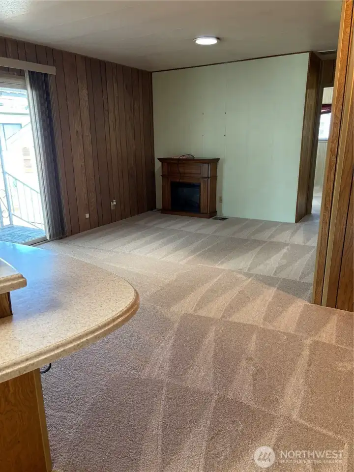 Family room with BRAND NEW carpet