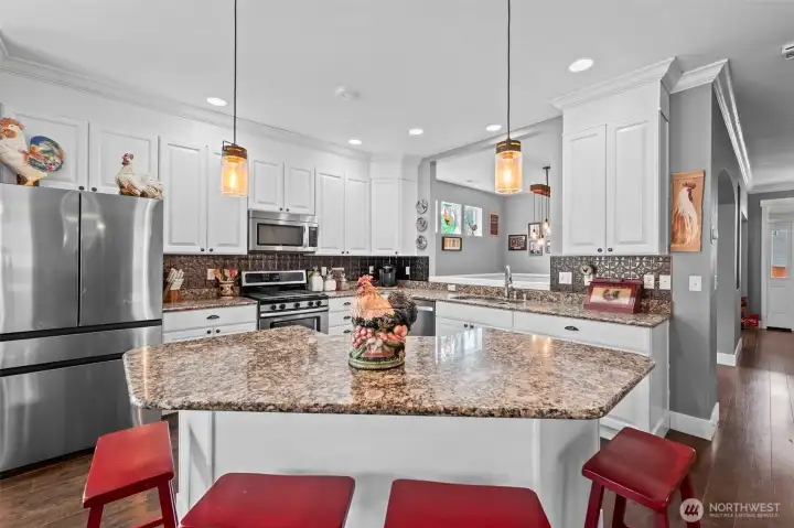 Kitchen with stainless steel appliances