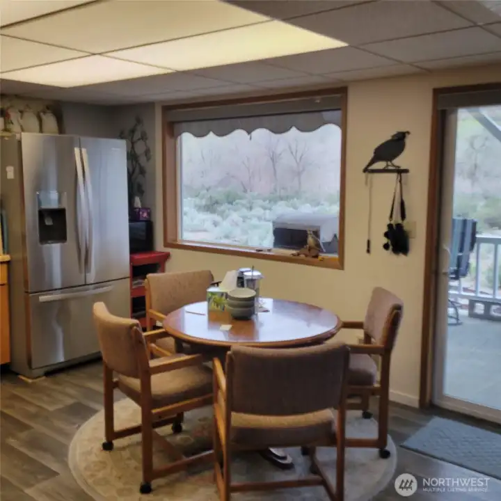 Big kitchen with eating area