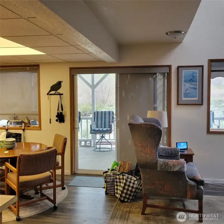 Enry to the lower deck from the living and kitchen