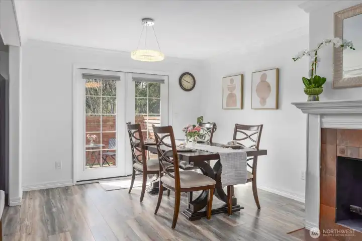Spacious dining area just off of kitchen and living room.